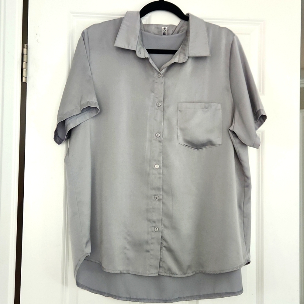 DIOSUN XL Satin Grey Shirt